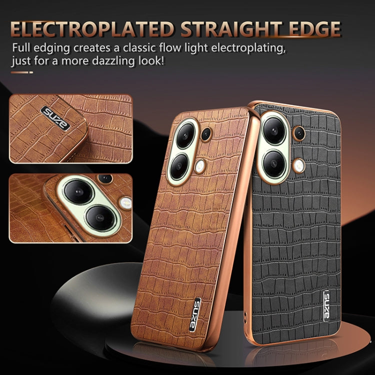 AZNS Electroplated Frame Crocodile Texture Full Coverage Phone Case