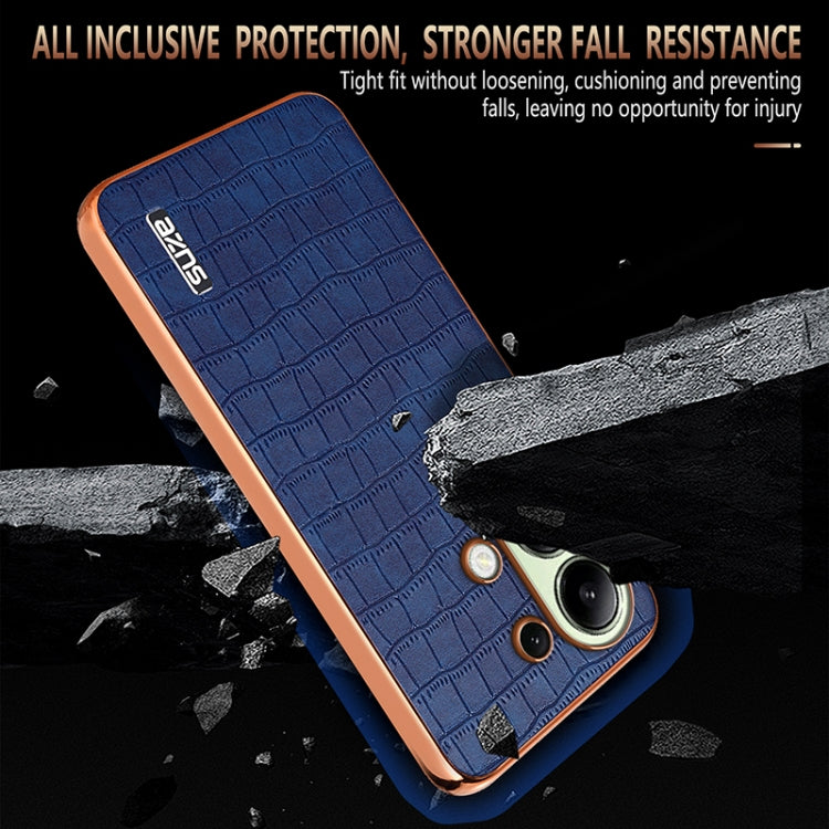 AZNS Electroplated Frame Crocodile Texture Full Coverage Phone Case