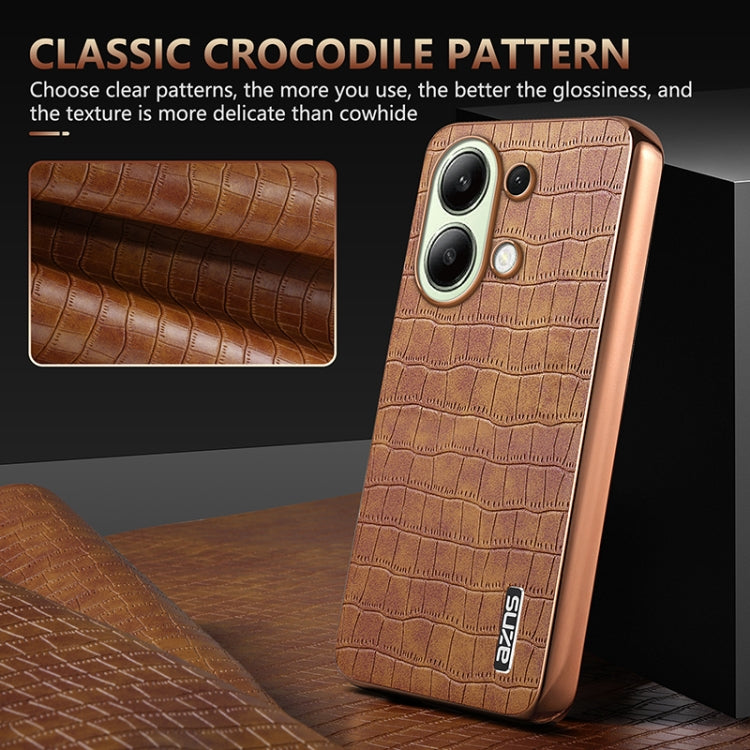 AZNS Electroplated Frame Crocodile Texture Full Coverage Phone Case
