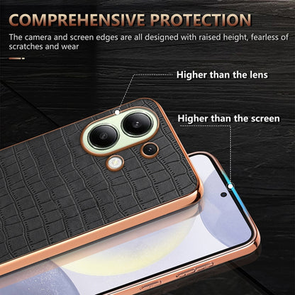 AZNS Electroplated Frame Crocodile Texture Full Coverage Phone Case