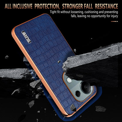 AZNS Electroplated Frame Crocodile Texture Full Coverage Phone Case, Series 1