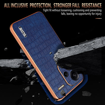 AZNS Electroplated Frame Crocodile Texture Full Coverage Phone Case