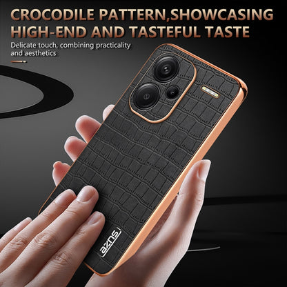 AZNS Electroplated Frame Crocodile Texture Full Coverage Phone Case