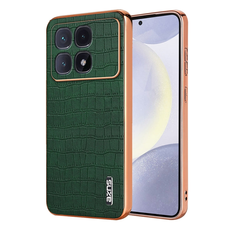 AZNS Electroplated Frame Crocodile Texture Full Coverage Phone Case, Series 2