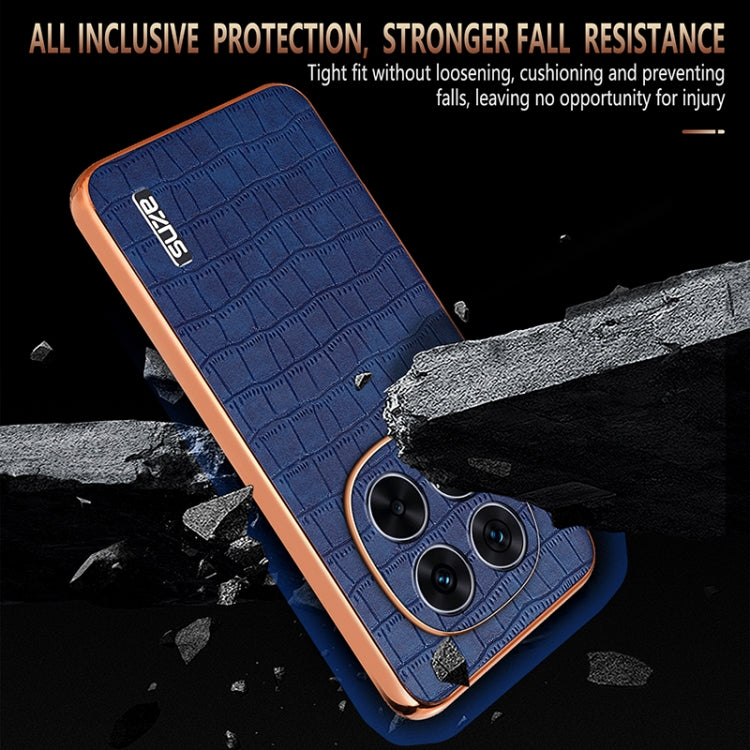AZNS Electroplated Frame Crocodile Texture Full Coverage Phone Case