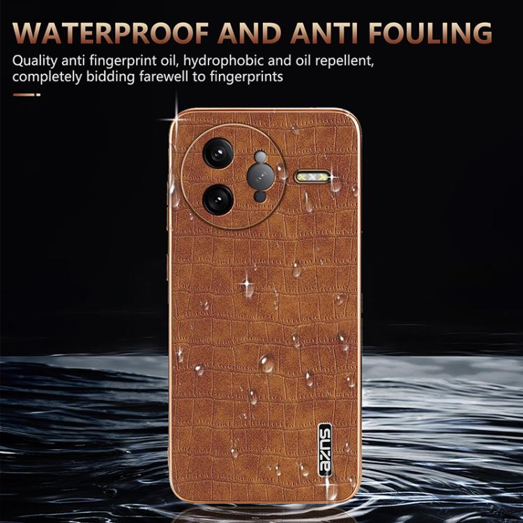 AZNS Electroplated Frame Crocodile Texture Full Coverage Phone Case