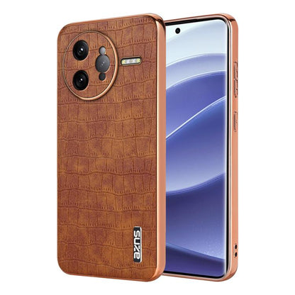 AZNS Electroplated Frame Crocodile Texture Full Coverage Phone Case