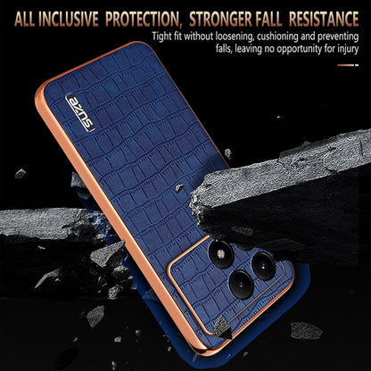 AZNS Electroplated Frame Crocodile Texture Full Coverage Phone Case