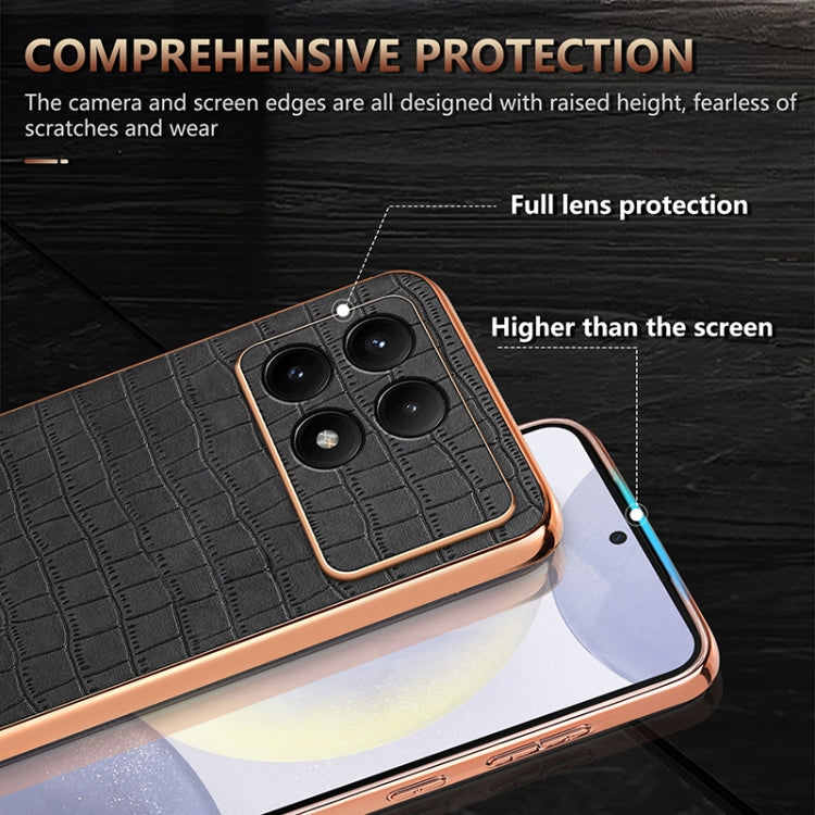 AZNS Electroplated Frame Crocodile Texture Full Coverage Phone Case