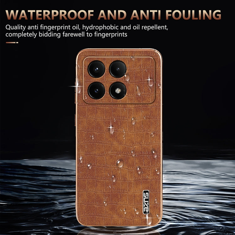 AZNS Electroplated Frame Crocodile Texture Full Coverage Phone Case