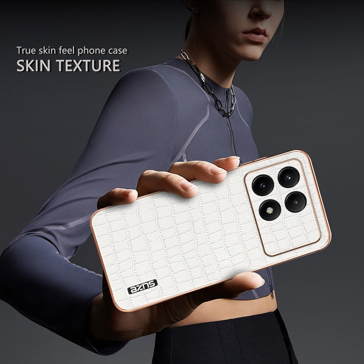 AZNS Electroplated Frame Crocodile Texture Full Coverage Phone Case