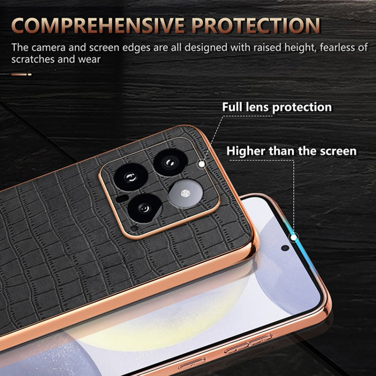 AZNS Electroplated Frame Crocodile Texture Full Coverage Phone Case, Series 2