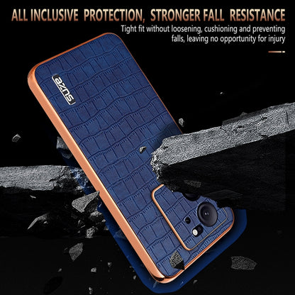 AZNS Electroplated Frame Crocodile Texture Full Coverage Phone Case, Series 1