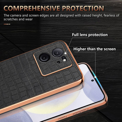 AZNS Electroplated Frame Crocodile Texture Full Coverage Phone Case, Series 1