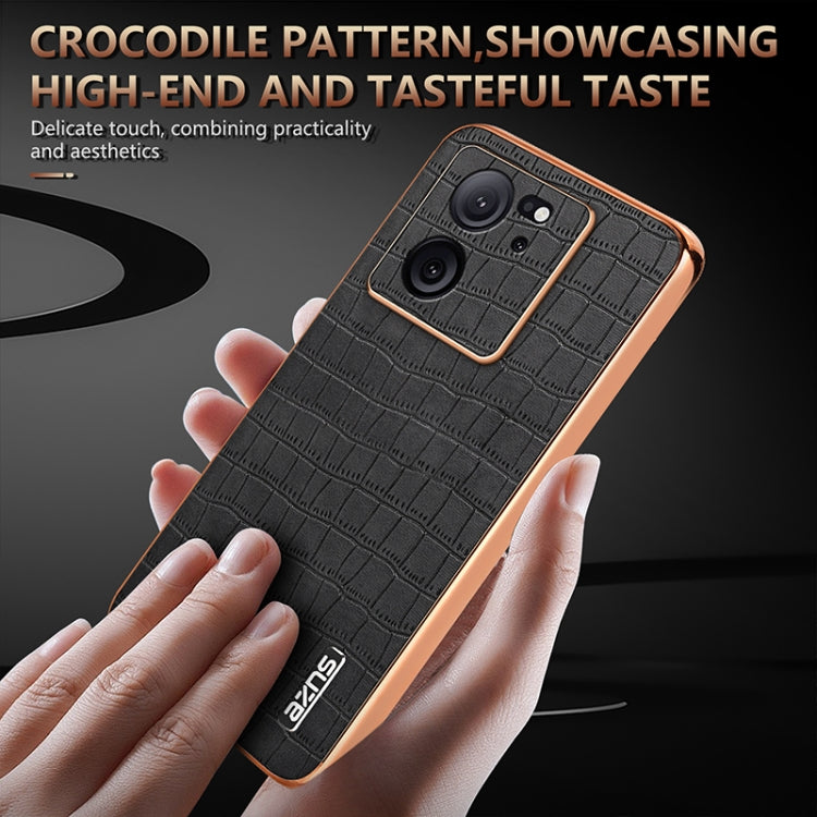 AZNS Electroplated Frame Crocodile Texture Full Coverage Phone Case, Series 1