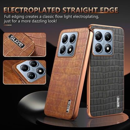 AZNS Electroplated Frame Crocodile Texture Full Coverage Phone Case