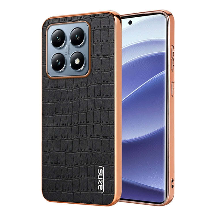 AZNS Electroplated Frame Crocodile Texture Full Coverage Phone Case