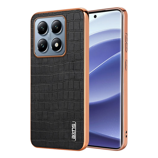 AZNS Electroplated Frame Crocodile Texture Full Coverage Phone Case