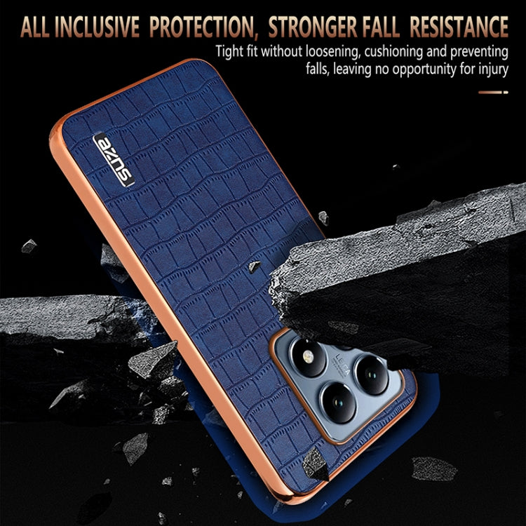 AZNS Electroplated Frame Crocodile Texture Full Coverage Phone Case