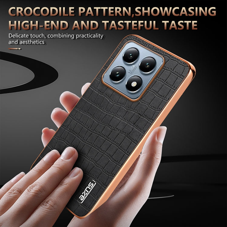 AZNS Electroplated Frame Crocodile Texture Full Coverage Phone Case