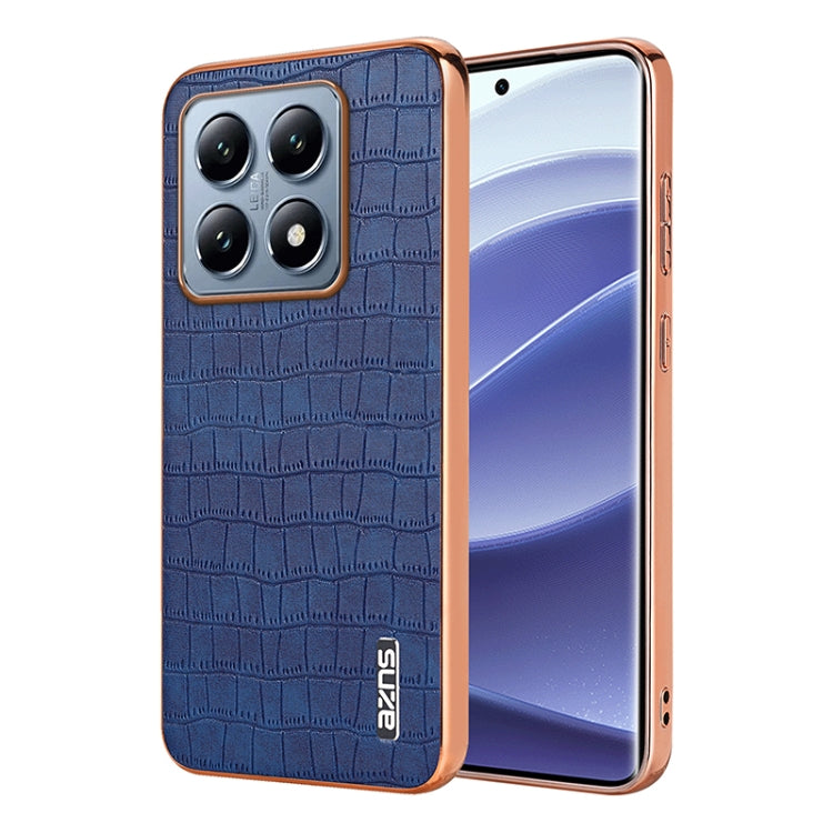 AZNS Electroplated Frame Crocodile Texture Full Coverage Phone Case