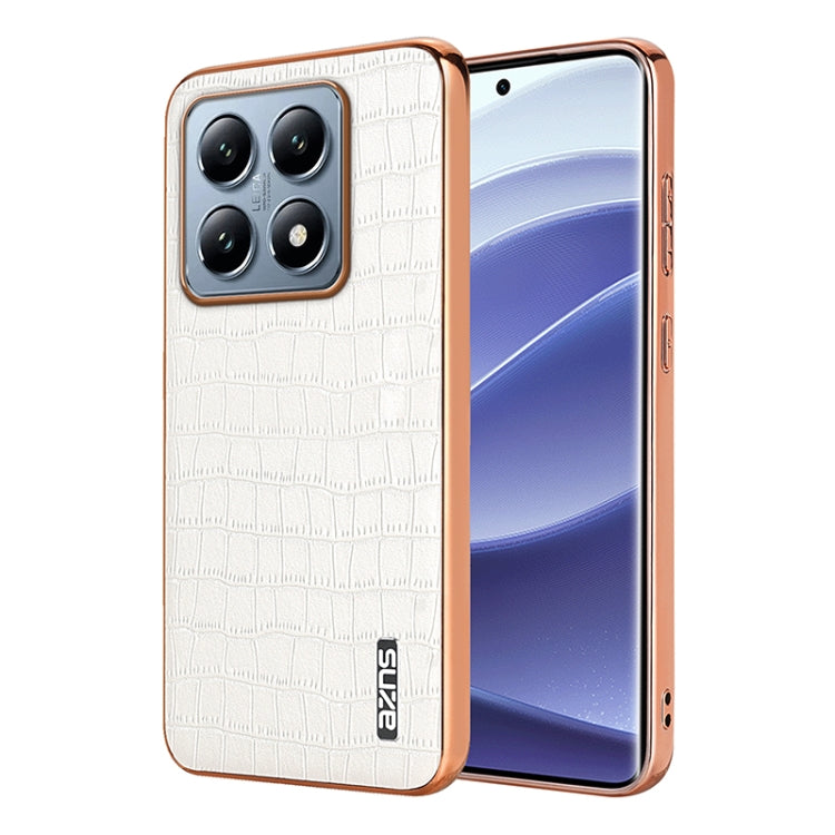 AZNS Electroplated Frame Crocodile Texture Full Coverage Phone Case