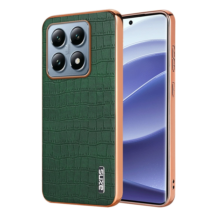 AZNS Electroplated Frame Crocodile Texture Full Coverage Phone Case