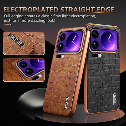 AZNS Electroplated Frame Crocodile Texture Full Coverage Phone Case