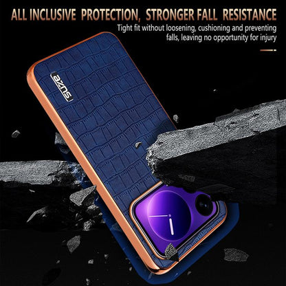 AZNS Electroplated Frame Crocodile Texture Full Coverage Phone Case