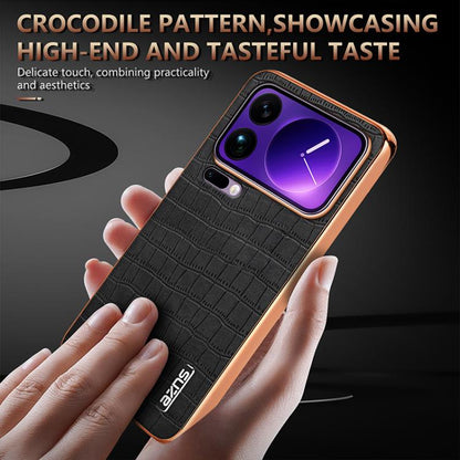 AZNS Electroplated Frame Crocodile Texture Full Coverage Phone Case