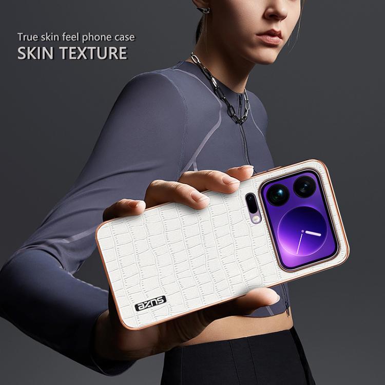 AZNS Electroplated Frame Crocodile Texture Full Coverage Phone Case