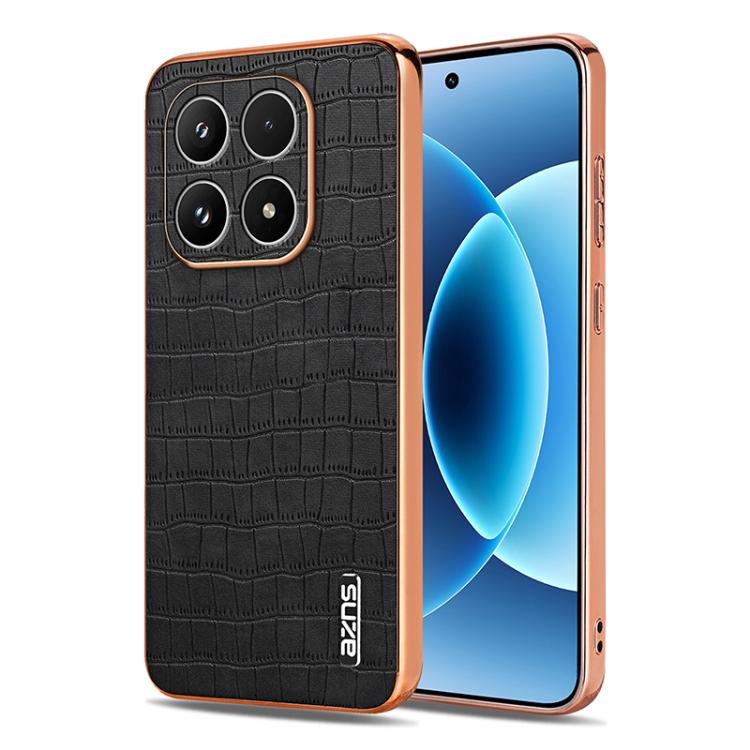 AZNS Electroplated Frame Crocodile Texture Full Coverage Phone Case