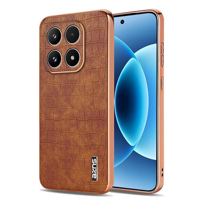 AZNS Electroplated Frame Crocodile Texture Full Coverage Phone Case