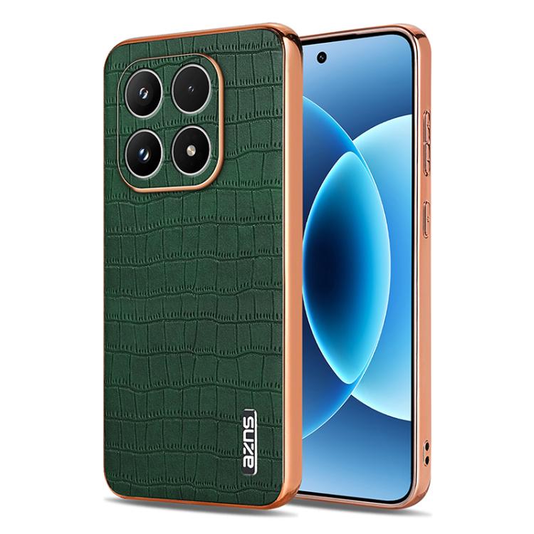 AZNS Electroplated Frame Crocodile Texture Full Coverage Phone Case