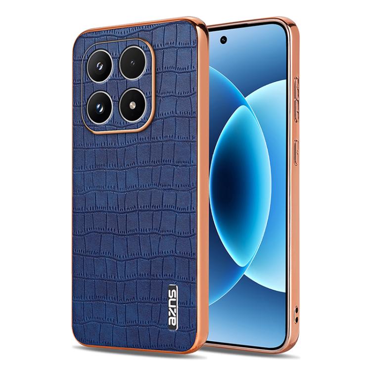 AZNS Electroplated Frame Crocodile Texture Full Coverage Phone Case
