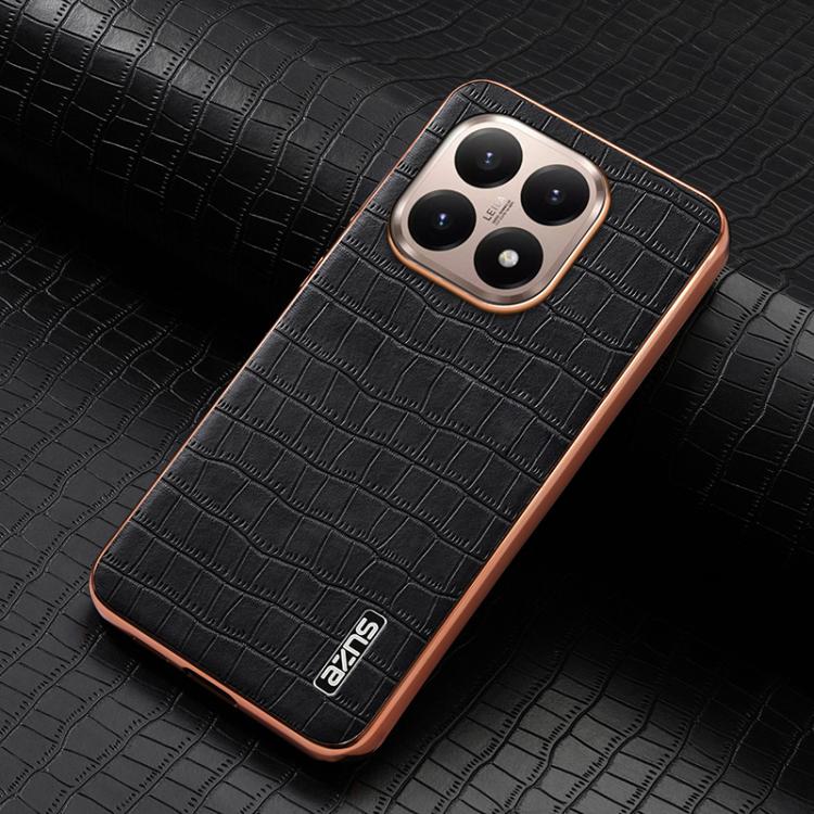 AZNS Electroplated Frame Crocodile Texture Full Coverage Phone Case, For Xiaomi 15T 5G, For Xiaomi 15 Ultra, For Xiaomi 15 Pro, For Xiaomi 15