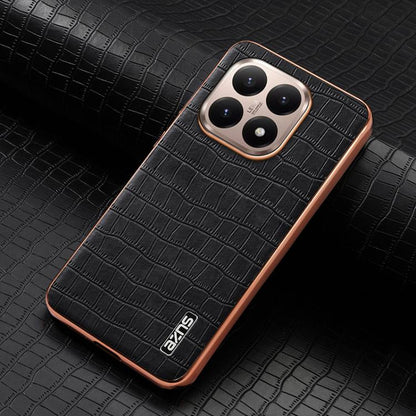 AZNS Electroplated Frame Crocodile Texture Full Coverage Phone Case, For Xiaomi 15T 5G, For Xiaomi 15 Ultra, For Xiaomi 15 Pro, For Xiaomi 15