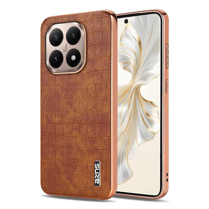 AZNS Electroplated Frame Crocodile Texture Full Coverage Phone Case, For Xiaomi 15T 5G, For Xiaomi 15 Ultra, For Xiaomi 15 Pro, For Xiaomi 15