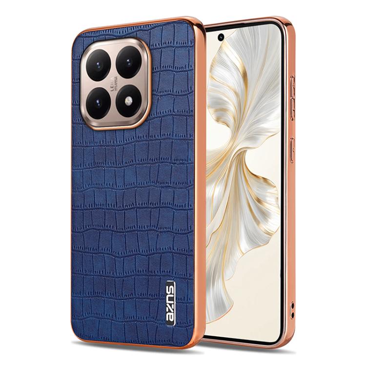 AZNS Electroplated Frame Crocodile Texture Full Coverage Phone Case, For Xiaomi 15T 5G, For Xiaomi 15 Ultra, For Xiaomi 15 Pro, For Xiaomi 15