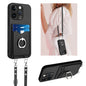 R20 Crossbody Rope Ring Card Holder Phone Case, For iPhone 15 Pro Max, For iPhone 15 Pro, For iPhone 15 Plus, For iPhone 15