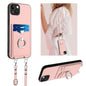 R20 Crossbody Rope Ring Card Holder Phone Case, For iPhone 15 Pro Max, For iPhone 15 Pro, For iPhone 15 Plus, For iPhone 15