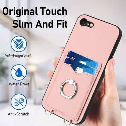 R20 Crossbody Rope Ring Card Holder Phone Case, For iPhone SE 2022 / SE 2020 / 8, For iPhone 13 Pro Max, For iPhone 13 Pro, For iPhone 13
