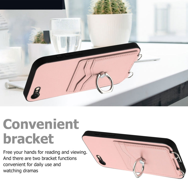 R20 Crossbody Rope Ring Card Holder Phone Case, For iPhone SE 2022 / SE 2020 / 8, For iPhone 13 Pro Max, For iPhone 13 Pro, For iPhone 13