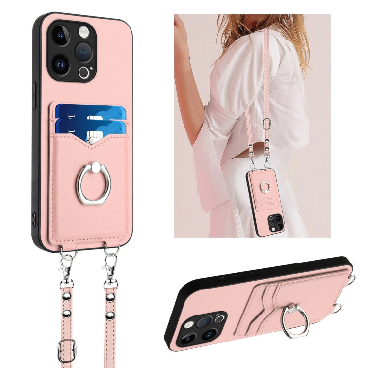 R20 Crossbody Rope Ring Card Holder Phone Case, For iPhone SE 2022 / SE 2020 / 8, For iPhone 13 Pro Max, For iPhone 13 Pro, For iPhone 13