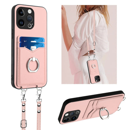 R20 Crossbody Rope Ring Card Holder Phone Case, For iPhone SE 2022 / SE 2020 / 8, For iPhone 13 Pro Max, For iPhone 13 Pro, For iPhone 13