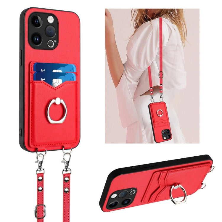 R20 Crossbody Rope Ring Card Holder Phone Case, For iPhone SE 2022 / SE 2020 / 8, For iPhone 13 Pro Max, For iPhone 13 Pro, For iPhone 13