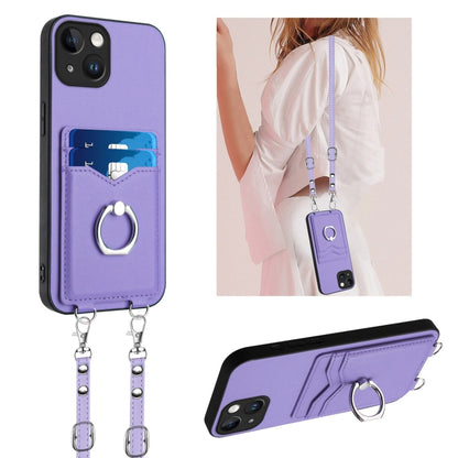 R20 Crossbody Rope Ring Card Holder Phone Case, For iPhone SE 2022 / SE 2020 / 8, For iPhone 13 Pro Max, For iPhone 13 Pro, For iPhone 13