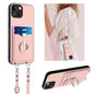 R20 Crossbody Rope Ring Card Holder Phone Case, For iPhone 13 mini, For iPhone 12, For iPhone 12 Pro Max, For iPhone 12 Pro