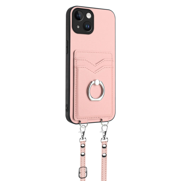 R20 Crossbody Rope Ring Card Holder Phone Case, For iPhone 13 mini, For iPhone 12, For iPhone 12 Pro Max, For iPhone 12 Pro