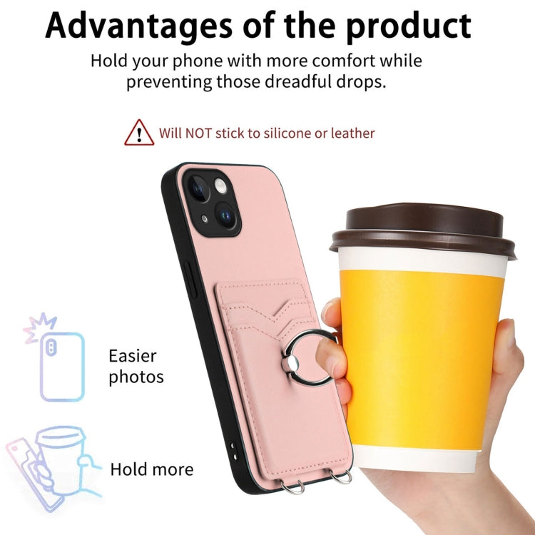 R20 Crossbody Rope Ring Card Holder Phone Case, For iPhone 13 mini, For iPhone 12, For iPhone 12 Pro Max, For iPhone 12 Pro